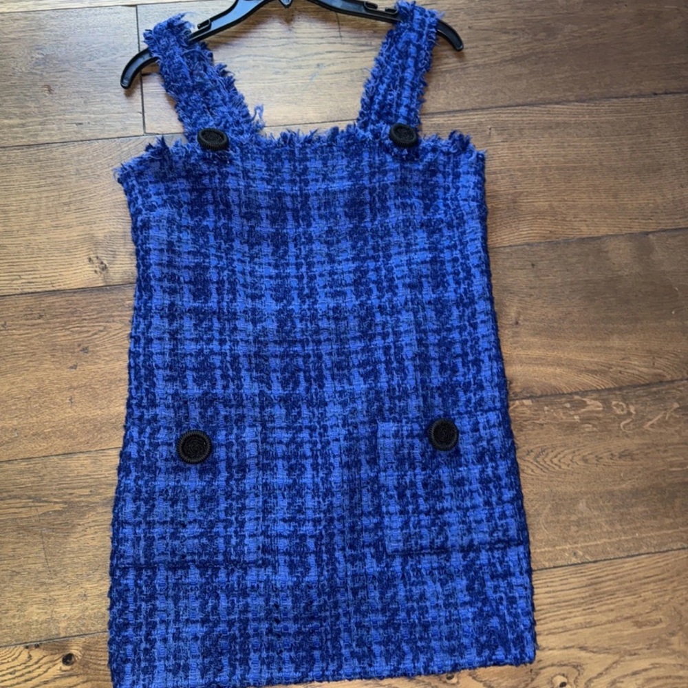Dolce & Gabbana Royal Blue Tweed Dress